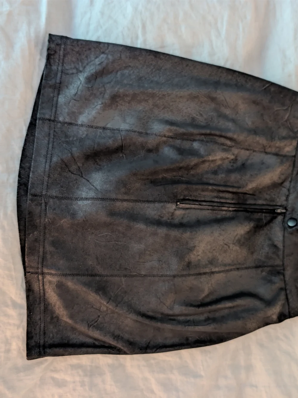 ​Free People Black Ruched Faux Suede Mini Skirt Size M